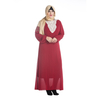 Fashion Chest Applique Malaysia Arab Muslim Robe Plus Size Long-sleeved Dress Women