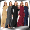 AliExpress Amazon Ebay Hot Sale Solid Color Ruffled Fishtail Bag Hip Long Dress Muslim
