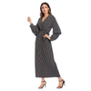 European And American Muslim Fashion Fashion Plus Size Bow Loose Waist Long-sleeved Dress