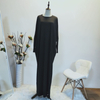 Cross-border Exclusively for Plus Size Women's Fashion And Comfortable Bat Long Sleeve Pure Color Casual Long Skirt