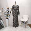European And American Plus Size Women's Wear Round Neck Long Sleeve Slim Fit Dress