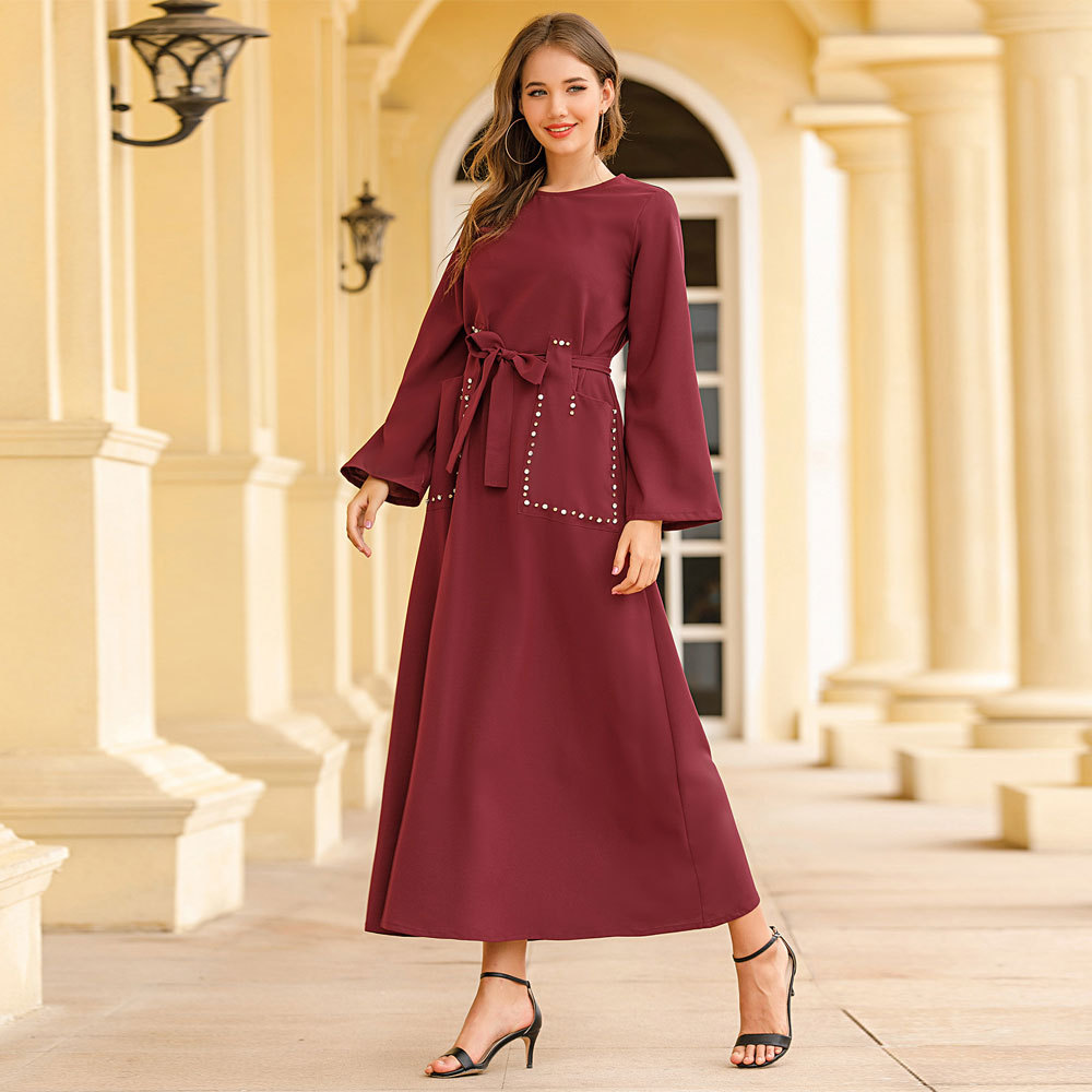 Arabic Daily Best Selling Islamic Turkey Dubai Modest Fashion Muslim Robe Maxi Dresses Loose Abaya