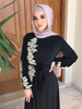 Bead Modest Fashion Best Selling Islamic Flower Muslim Robe Kimono Maxi Dresses Loose Abaya