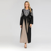 Middle Eastern Fashion Embroidered Muslim Dress Round Neck Long Sleeve Stitching and Big Swing Abaya