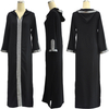 Middle Eastern Fashion Embroidered Abaya Muslim Dress Round Neck Long Sleeve Stitching And Big Swing