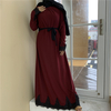 Islamic Long-sleeved Embroidery Front Ruffled Fashionable Muslim Dress Dubai Hot Sale Dress Turkey