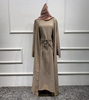 Arabic Style Three-piece Modest Fashion Islamic Dress Cheap Muslim Maxi Dresses Modern Abaya