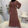 AliExpress Amazon Cross-border Foreign Trade Women's Stitching Long-sleeved Middle Eastern Fashion Dress