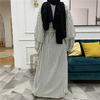 European And American Muslim Fashion Plus Size Women's Pile Sleeves Slim Dress Long Skirt