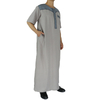 2022 Wholesale Casual Short-sleeve Arabic Men's Robe Stand Collar Muslim Islamic Thobe