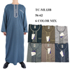 2022 Wholesale Casual Arabic Men's Robe Stand Collar Muslim Islamic Thobe
