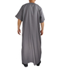 2022 Cotton Linen Wholesale New Arabic Men's Robe Stand Collar Muslim Islamic Thobe