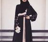 Foreign Trade Hot Style Lace Cuff Stitching Long-sleeved Loose Large Size Lace Cardigan Robe Muslim