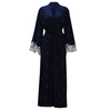 European And American Plus Size Muslim Beaded Lace Stitching Cardigan Lace Robe Women