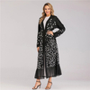 Middle Eastern Fashion New Style Women's Lace Cardigan Robe Leaf Embroidered Muslim Sequined 