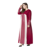 New Fashion Robe Korean Hemp Ethnic Plus Size Muslim Lace Stitching Long-sleeved Dress