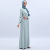 Cross-border Fresh Mint Green Turkish Simple Long-sleeved Plus Size Arabian Dress Muslim Dress