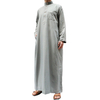 Arabic Men's Robe Polyester Muslim Middle East Men's Qatar Stand Collar Thobe