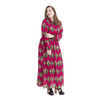 Long-sleeved Plus Size Dress New Style Sacred Heart Printed Lantern Sleeve Chiffon Foreign Trade Explosion Waist Bohemia