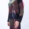 INS Gradient Sequin Long Skirt Muslim Female Ramadan Robe Dress Islamic Gown Cross-border