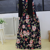 2022 AliExpress Amazon Women's Fashion Print V-neck Slim Long Sleeve Muslim Dress