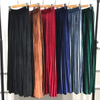 2022 Ins Pleated Velvet Muslim Lady New Design Color Fashion Sheath Dress Skirt