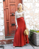 2022 Pleated Modest Muslim Lady New Design Color Fashion Sheath Dress Ins Long Button Skirt
