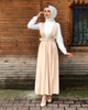 New Design Muslim Lady Sheath Dress Middle East Fashion Modest Ins Long Button Skirt