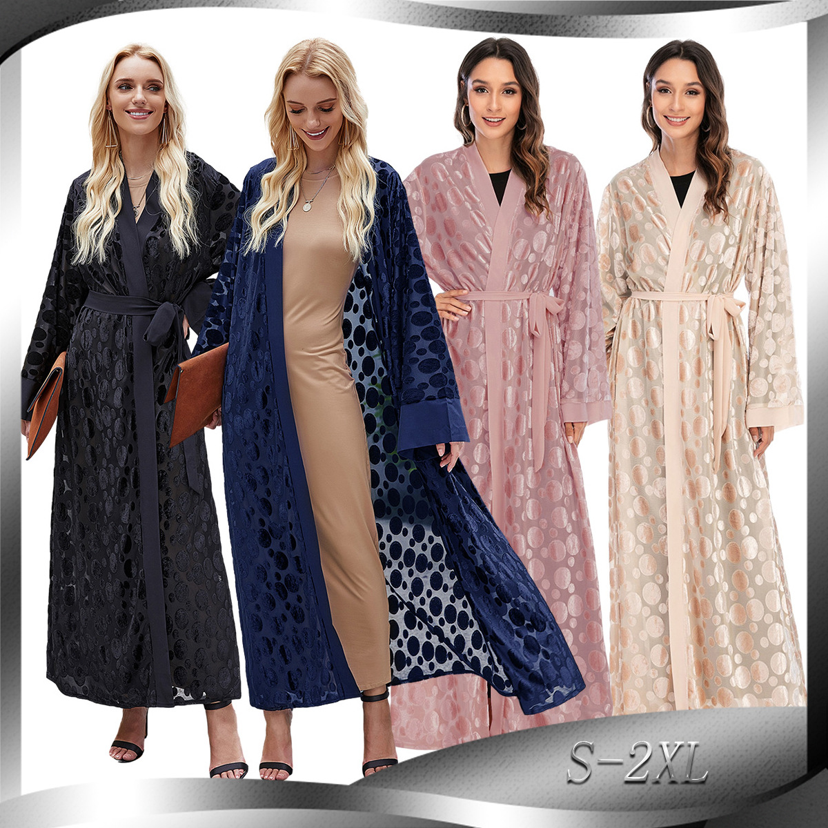 Middle East Muslim New Fashion Dubai Arab Cardigan Robe