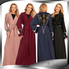 Cross-border Source of Fashion Robe Women's Mesh Fabric Stitching Hot Drilling Muslim Cardigan 