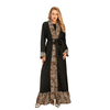 New Women's Leopard Print Stitching Fashion Abaya Kimono Cardigan Robe