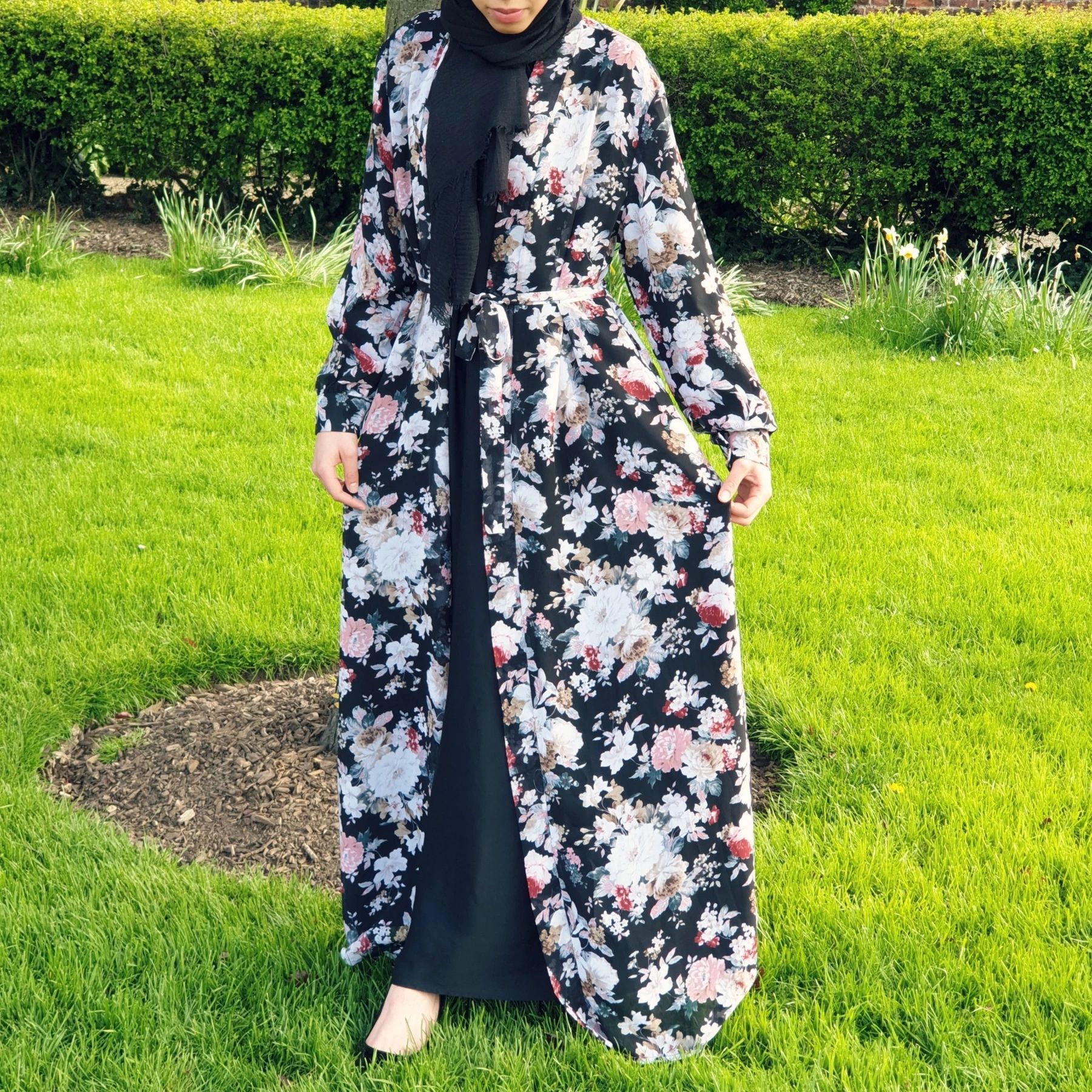 European And American Fashion Thin Loose Chiffon Long-sleeved Cardigan Robe