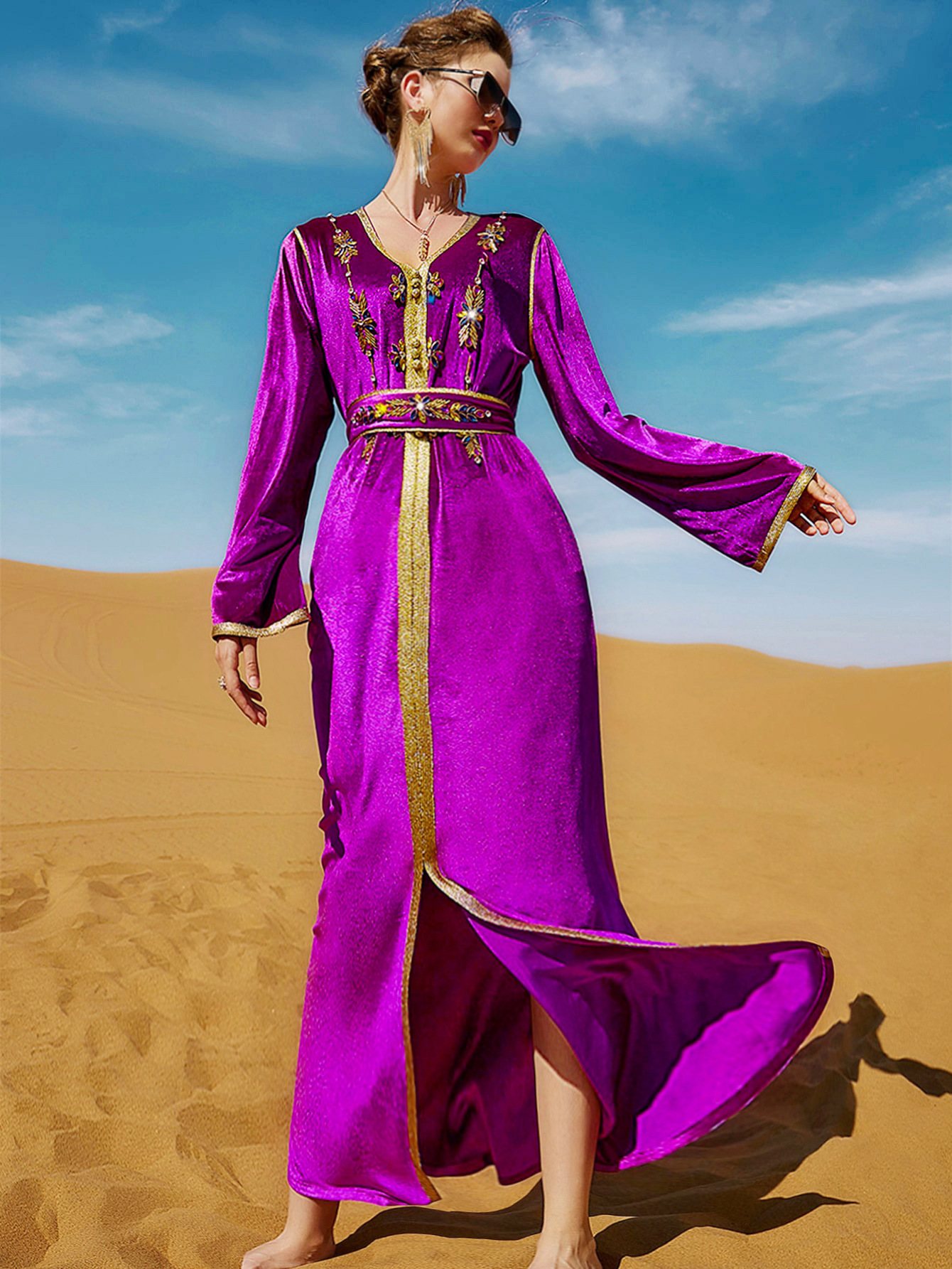 Velvet Party Maxi Dresses New Dubai Modest Muslim Women Casual Islamic Clothing Abaya