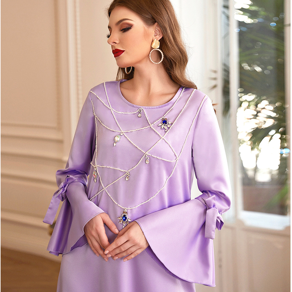 Middle East Ramadan New Dubai Modest Muslim Women Casual Maxi Dresses Islamic Clothing Abaya