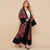 Foreign Trade Hot Sale New Fashion Robe Printing Retro Hit Color Cardigan Muslim Abaya Cardigan