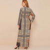 Muslim Arab Fashion Hui Long Coat Loose Large Size Paris Bead Retro Long Sleeve Robe