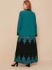 Foreign Trade Women's New Style Fashion Lace Hollow Stitching Cardigan Large Size Loose Long Robe