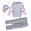  Sportswear Fashion 3 Pieces Fabric 2021 Kids Swimwear Girl Muslim Islamic Clothing Full Cover Modest Swimwear Swimsuit Burkini