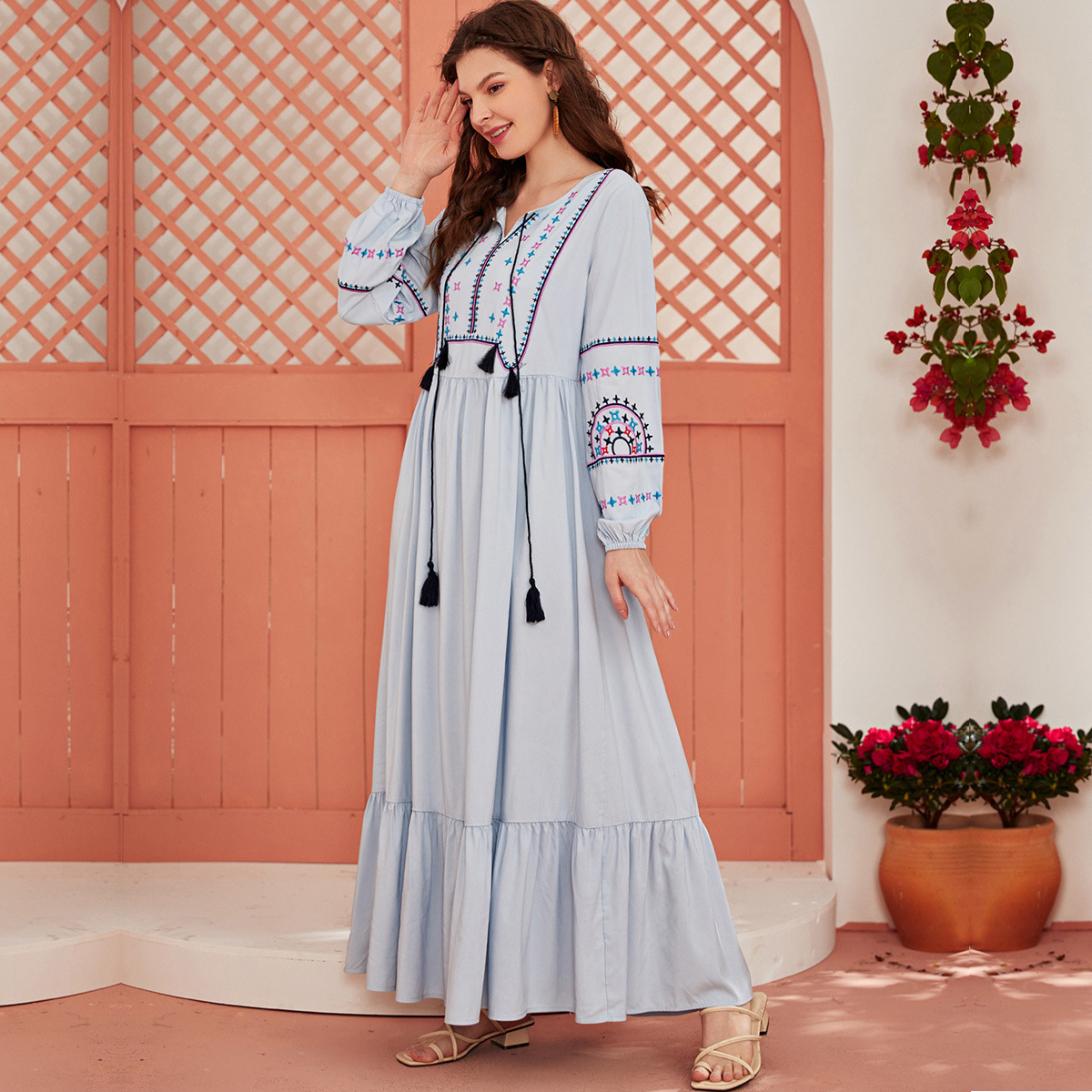  Plus Size Jalabiya Arabic Dubai Islamic Clothing Thobe Women Burqa Prayer Jilbab Burka Kaftan Modest 2022 Modern Muslim Maxi Dress Abaya