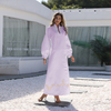 2022 Muslim new style elegant long-sleeved embroidery Arabian loose and comfortable white Middle Eastern women's long skirt
