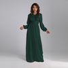 2022 New Muslim Abaya Slim And Waist Pure Color Elegant Long Skirt 