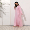 2022 New Style Elegant Solid Color Perspective Sense 3D Embroidered Muslim Two-piece Set