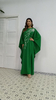 2022 Muslim New Spring Green Elegant Loose Embroidered Bat Sleeve Round Neck Long Robe