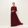 2022 Muslim Fashion Embroidered Sequins Stitching Chiffon Pure Color Loose And Elegant Dubai Long Skirt