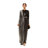 2022 Muslim Black Fashion Middle East Southeast Asia High Stretch Crystal Linen Muslim Sequined Dress