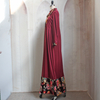 2022 Muslim Spring Elegant Elastic Cotton Arab Malaysian Soft Print Long Sleeve Round Neck Middle East Dress
