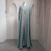 2022 Muslim Two Piece Set Large Heavy Industry Embroidered Middle East Muslim Embroidered Women's Robe with Belt