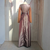 2022 Muslim Pakistani Loose Arabian Sequins V-neck Elegant Malaysian Women's Clothing