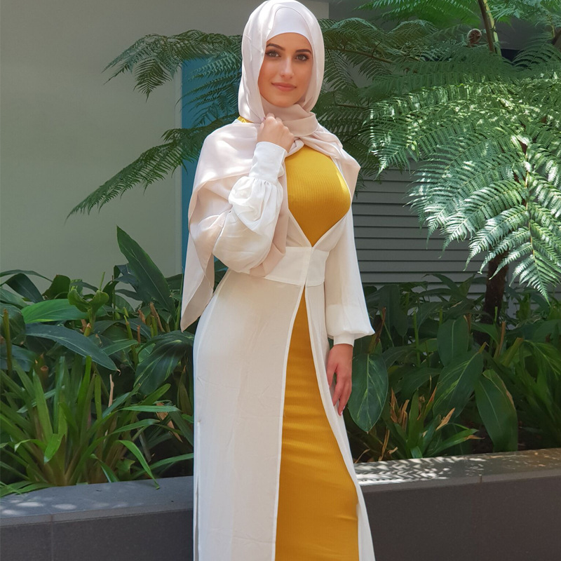 New Design Arabic Robe Malaysia 2022 Modern Women Islamic Salwar Kameez Casual Open Abaya