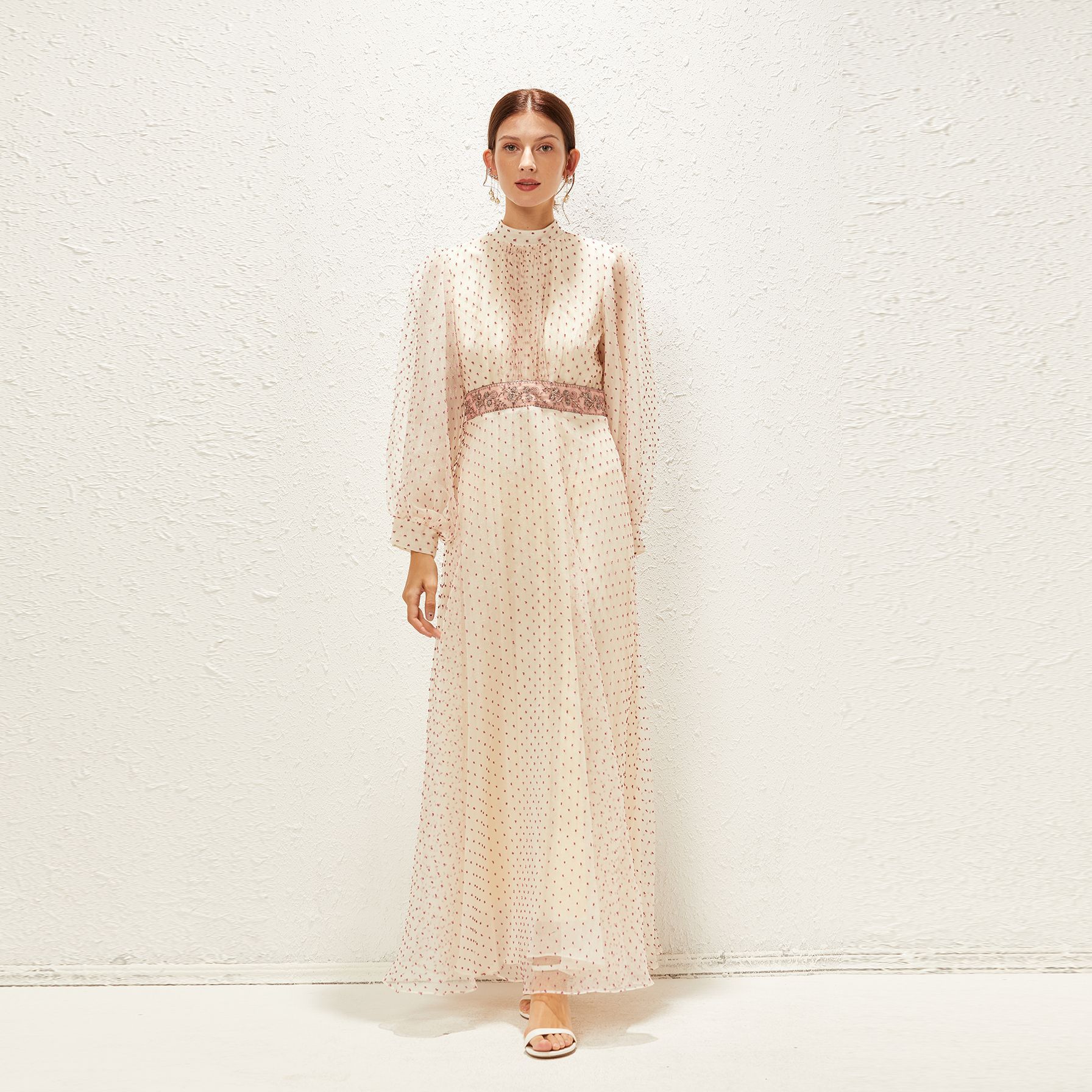 2022 Muslim 2022 Wave Point Small Fresh Mesh Arab Double-layer Inner Temperament Muslim Women's Wear